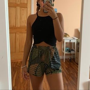 Patterned Parachute shorts